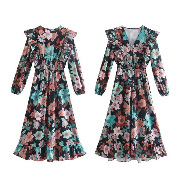 casual dresses women's dress fashion retro ruffled waist printed long skirt 2021 european and american autumn vestido feminino, Black;gray
casual dresses women's dress fashion retro ruffled waist printed long skirt 2021 european and american autumn vestido feminino, Black;gray