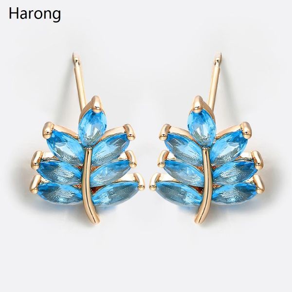 blue natural crystal zircon leaves stud earrings fashion noble geometric plants female earring wedding party gift jewelry, Golden;silver
blue natural crystal zircon leaves stud earrings fashion noble geometric plants female earring wedding party gift jewelry, Golden;silver