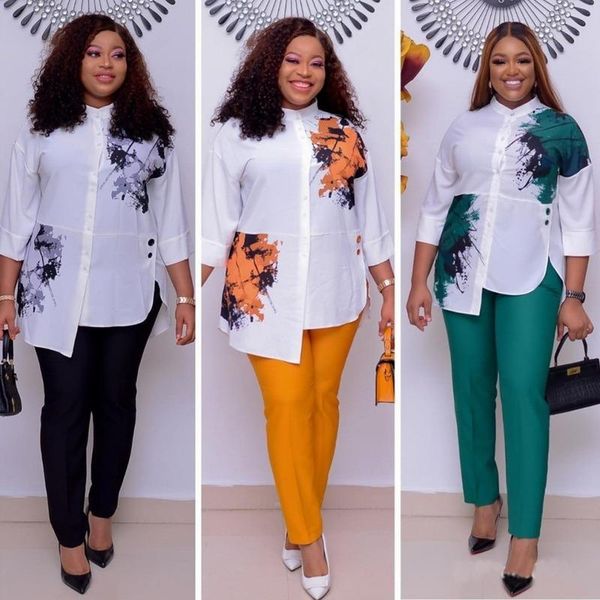 women's tracksuits women printed two piece suit white shirts with pants lady fashion irregular split casual suits afican autumn plus s, Gray
women's tracksuits women printed two piece suit white shirts with pants lady fashion irregular split casual suits afican autumn plus s, Gray
