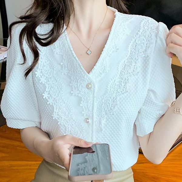 women's blouses & shirts blusas blouse women short sleeve white mujer de moda 2021 v-neck lace chiffon shirt
women's blouses & shirts blusas blouse women short sleeve white mujer de moda 2021 v-neck lace chiffon shirt