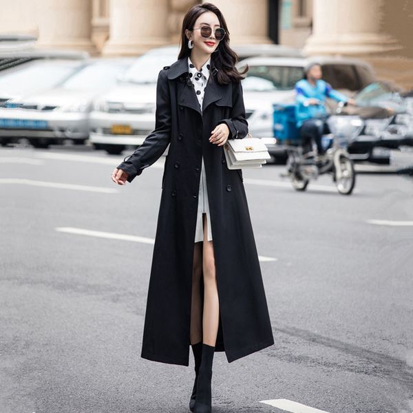 women's trench coats autumn winter x-long coat 2021 women windproof slim double-breasted thick warm windbreaker outerwear female clothi, Tan;black 
women's trench coats autumn winter x-long coat 2021 women windproof slim double-breasted thick warm windbreaker outerwear female clothi, Tan;black
