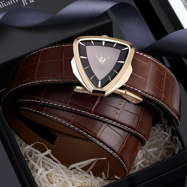men's leather belt youth automatic buckle casual trend korean version of the personality wild pants belts, Black;brown
men's leather belt youth automatic buckle casual trend korean version of the personality wild pants belts, Black;brown