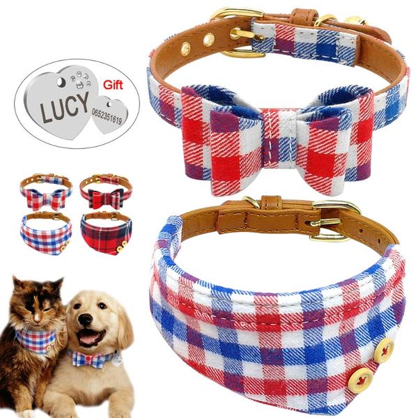 double dog collars set bownot collar and id tag plaid puppy cat bandan for small pets chihuahua & leashes
double dog collars set bownot collar and id tag plaid puppy cat bandan for small pets chihuahua & leashes