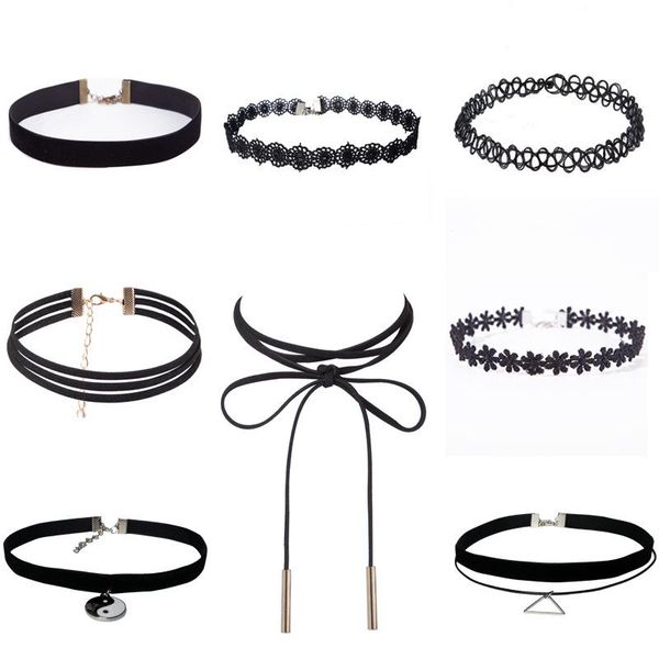 fashion black daisy retro lace necklace creative flower simple ladies party gift eight-piece set chokers, Golden;silver
fashion black daisy retro lace necklace creative flower simple ladies party gift eight-piece set chokers, Golden;silver