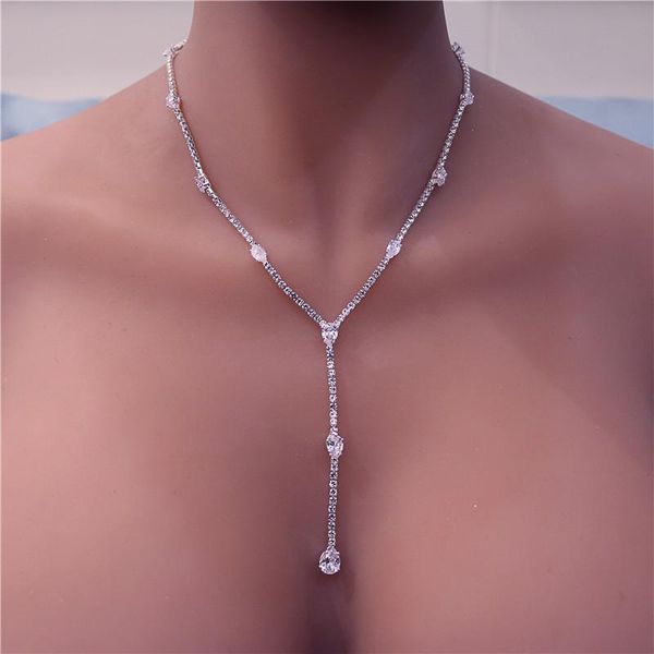long tassel fashion romantic simple water drop rhinestone necklace beautiful women's crystal jewelry chokers, Golden;silver
long tassel fashion romantic simple water drop rhinestone necklace beautiful women's crystal jewelry chokers, Golden;silver