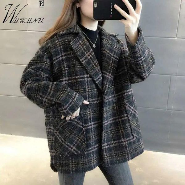 women's wool & blends vintage stripe winter coats korean fashion loose warm jackets cardigan classic big pocket office cotton overcoats, Black
women's wool & blends vintage stripe winter coats korean fashion loose warm jackets cardigan classic big pocket office cotton overcoats, Black