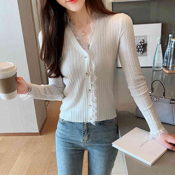 women's knits & tees shintimes thin summer lace button cardigans women sweater new v-neck womens clothing fall casual slim knitted pull, White
women's knits & tees shintimes thin summer lace button cardigans women sweater new v-neck womens clothing fall casual slim knitted pull, White