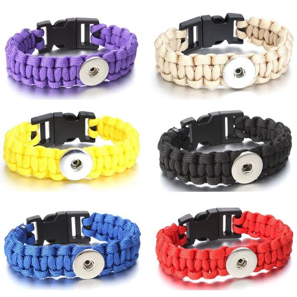 snap button jewelry seven core 18mm snaps bracelet rope handmade braided survival saving with whistle tools charm bracelets, Golden;silver
snap button jewelry seven core 18mm snaps bracelet rope handmade braided survival saving with whistle tools charm bracelets, Golden;silver