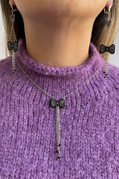 Earrings & Necklace Women's Fashion Jewelry Miyuki Butterfly Jewelery, Silver 
Earrings & Necklace Women's Fashion Jewelry Miyuki Butterfly Jewelery, Silver