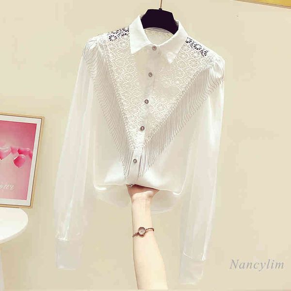 blouses spring metal bead chain tassel shirt women's long sleeve loose hollow-out lace elegant lady white blusas blouses
blouses spring metal bead chain tassel shirt women's long sleeve loose hollow-out lace elegant lady white blusas blouses