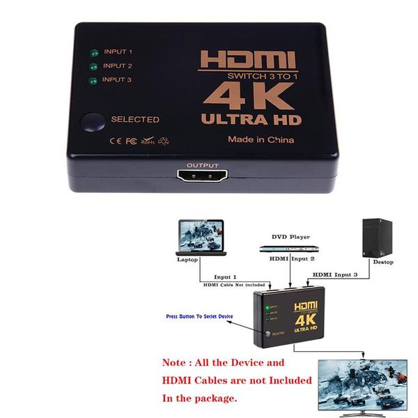 audio cables & connectors 3 port 4k*2k switcher splitter selector box ultra hd switch for dvd hdtv xbox ps3 ps4
audio cables & connectors 3 port 4k*2k switcher splitter selector box ultra hd switch for dvd hdtv xbox ps3 ps4