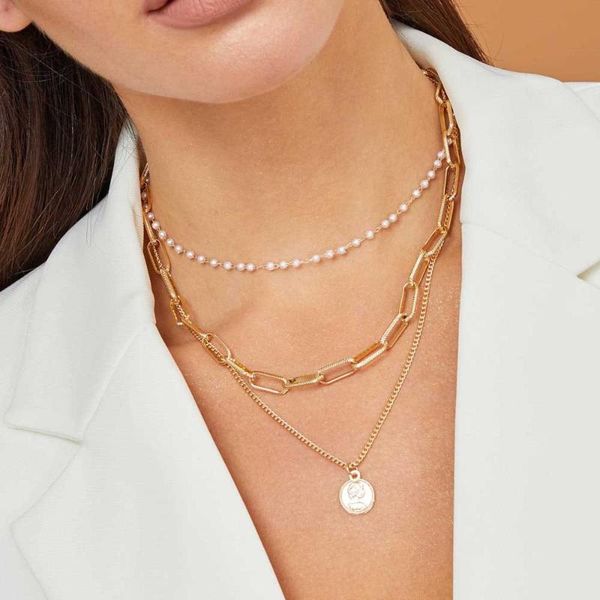 pendant necklaces hebedeer creative retro portrait pearl chain multilayer necklace simple for women jewelry clavicle wholesale, Silver
pendant necklaces hebedeer creative retro portrait pearl chain multilayer necklace simple for women jewelry clavicle wholesale, Silver