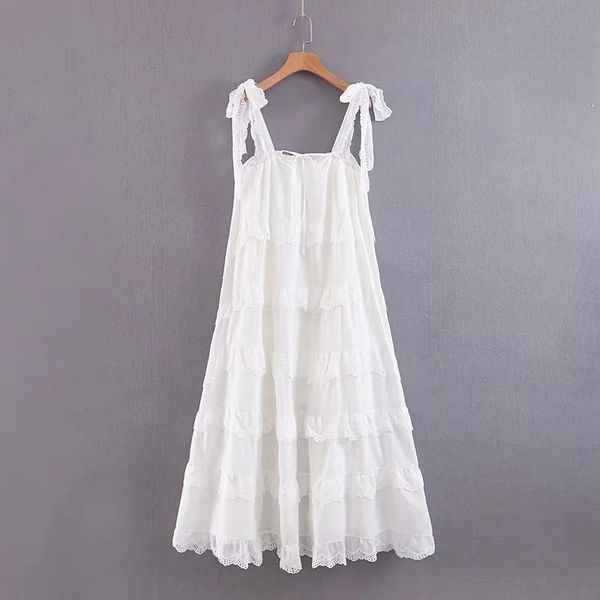 sleeveless v neck strap maxi dress white solid lace cascading sundress d1000 210514, Black;gray
sleeveless v neck strap maxi dress white solid lace cascading sundress d1000 210514, Black;gray