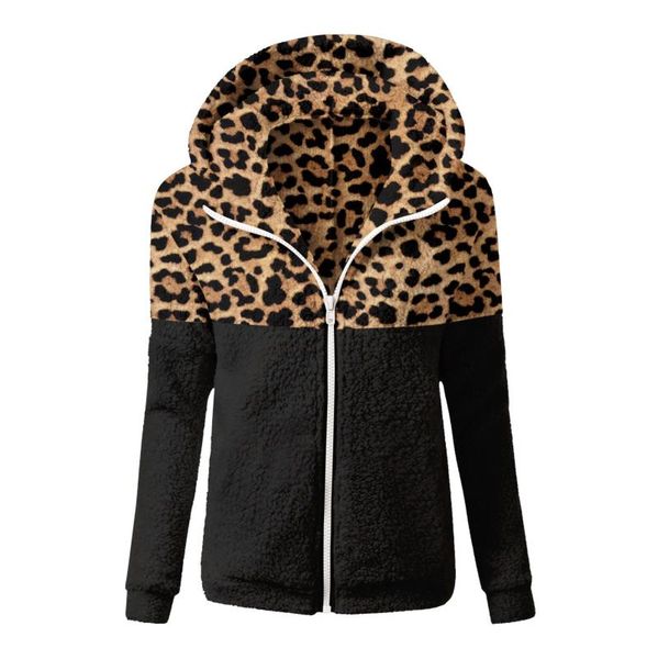 women's jackets thick lamb wool coat vintage leopard print stitching zipper fashion female long sleeve winter warm outerwear, Black;brown
women's jackets thick lamb wool coat vintage leopard print stitching zipper fashion female long sleeve winter warm outerwear, Black;brown