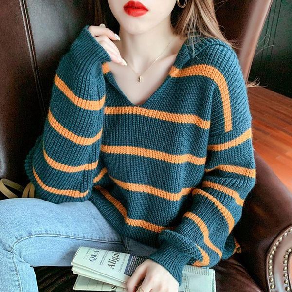 women's sweaters ebaihui sweater women v neck striped knitted pullover long sleeve korean fashion jumper casual loose knitwear warm, White;black
women's sweaters ebaihui sweater women v neck striped knitted pullover long sleeve korean fashion jumper casual loose knitwear warm, White;black