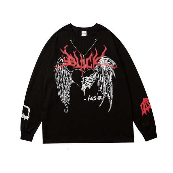 high street brand wing printed long sleeve pullover men's and women's same large size sweater youth hip hop top, Black
high street brand wing printed long sleeve pullover men's and women's same large size sweater youth hip hop top, Black