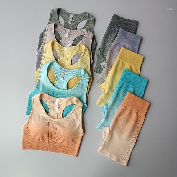 yoga outfit ombre seamless set workout clothes sport for woman sports bra high waist leggings fitness shorts female gym clothing
yoga outfit ombre seamless set workout clothes sport for woman sports bra high waist leggings fitness shorts female gym clothing