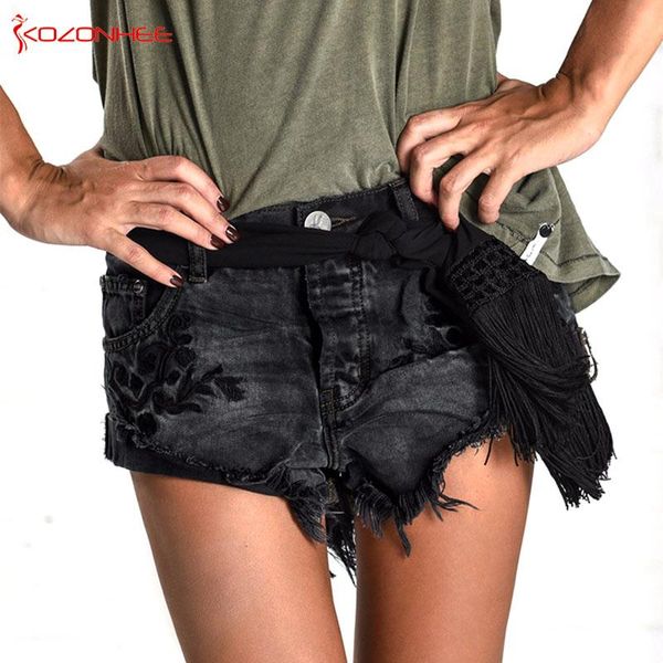 women's jeans black low waist embroidery denim shorts for women tassel moustache effect #07, Blue
women's jeans black low waist embroidery denim shorts for women tassel moustache effect #07, Blue