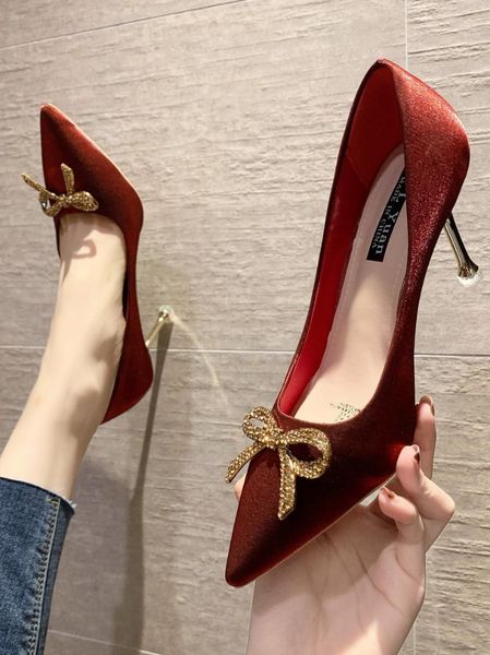 dress shoes exquisite bowknot shallow mouth women's spring and autumn fashion all-match pointed stiletto high heels, Black
dress shoes exquisite bowknot shallow mouth women's spring and autumn fashion all-match pointed stiletto high heels, Black