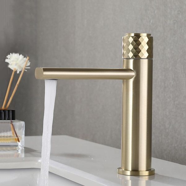 bathroom basin faucet brushed gold brass sink faucets cold and water mixer tap single handle deck mounted taps
bathroom basin faucet brushed gold brass sink faucets cold and water mixer tap single handle deck mounted taps