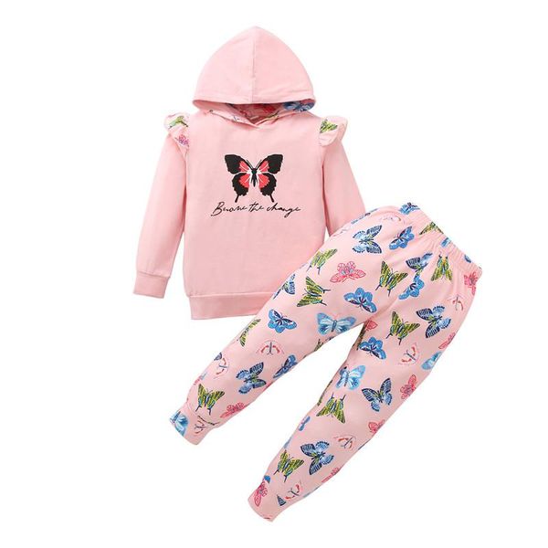 clothing sets 1-6 years girls spring autumn set long sleeve hooded with ruffles elastic waist trousers butterfly print pink suits, White
clothing sets 1-6 years girls spring autumn set long sleeve hooded with ruffles elastic waist trousers butterfly print pink suits, White