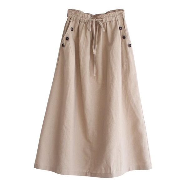 skirts 9044 summer women's clothes korean style decorative buttons elastic waist skirt cotton and linen loose mid-length, Black
skirts 9044 summer women's clothes korean style decorative buttons elastic waist skirt cotton and linen loose mid-length, Black
