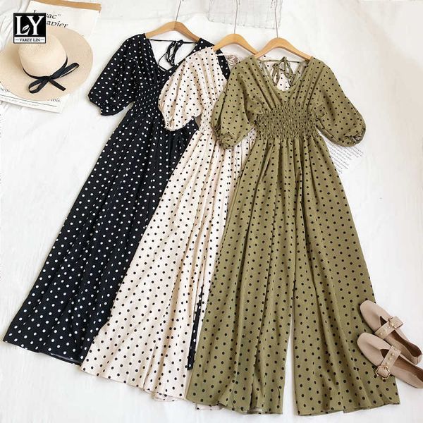 ly varey lin summer women casual dot puff sleeve high waist jumpsuits office lady v-neck folds wide leg pants jumpsuit 210526, Black;white
ly varey lin summer women casual dot puff sleeve high waist jumpsuits office lady v-neck folds wide leg pants jumpsuit 210526, Black;white