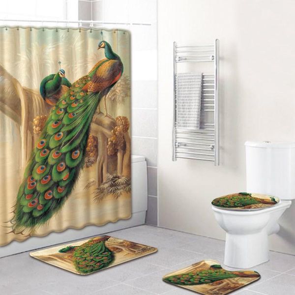 pcs/set peacock pattern shower curtain bathroom mat combination toilet carpet room curtains
pcs/set peacock pattern shower curtain bathroom mat combination toilet carpet room curtains