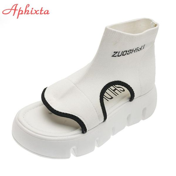 sandals aphixta stretch fabric 5cm platform women fashion peep toe wedge heel shoes summe cool zapatos mujer boots female slides, Black
sandals aphixta stretch fabric 5cm platform women fashion peep toe wedge heel shoes summe cool zapatos mujer boots female slides, Black