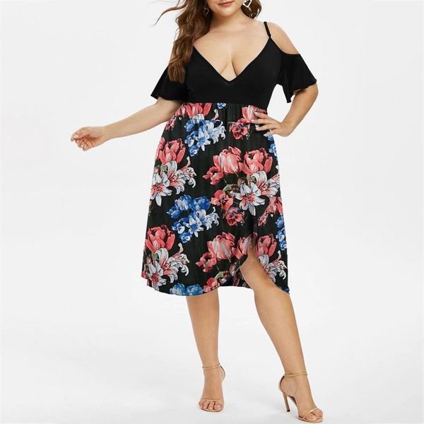 plus size dresses bohemian women high waist belly concealing v-neck strapless printed elegant dress vestido de mujer, Black
plus size dresses bohemian women high waist belly concealing v-neck strapless printed elegant dress vestido de mujer, Black
