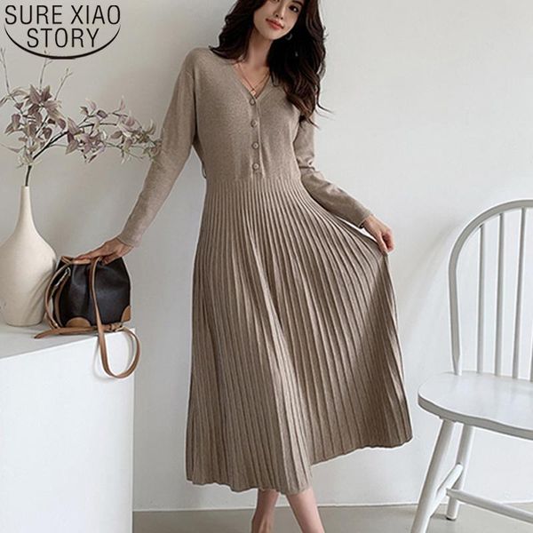 women's sweaters women thicken sweater dress elegant v-neck single-breasted 2021 autumn winter knitted belted female a-line soft dresse, White;black
women's sweaters women thicken sweater dress elegant v-neck single-breasted 2021 autumn winter knitted belted female a-line soft dresse, White;black