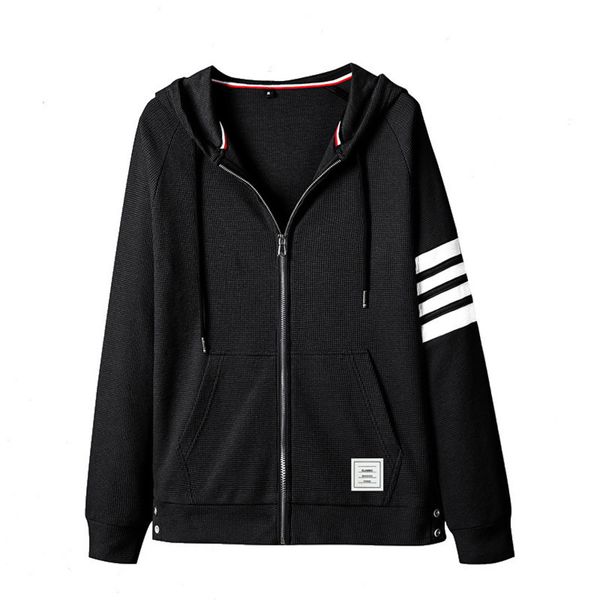 men's autumn loose fashion brand tb waffle hooded cardigan men's new couple's sweater coat men, Black
men's autumn loose fashion brand tb waffle hooded cardigan men's new couple's sweater coat men, Black