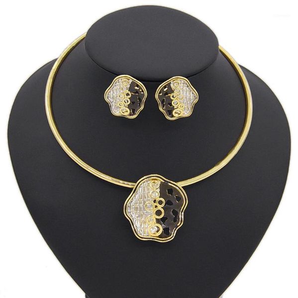 earrings & necklace yulaili brazilian gold flower design collection trendy jewelry set pendant with choker 2 pieces sets, Silver
earrings & necklace yulaili brazilian gold flower design collection trendy jewelry set pendant with choker 2 pieces sets, Silver