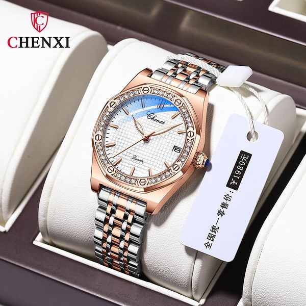 wristwatches chenxi dermis diamond-encrusted quartz women's waterproof hardlex mirror fashion watches women calendar, Slivery;brown
wristwatches chenxi dermis diamond-encrusted quartz women's waterproof hardlex mirror fashion watches women calendar, Slivery;brown