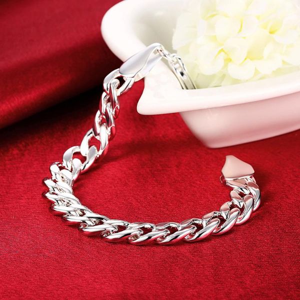 link, chain 10mm thich wide men silver 925 jewelry link bracelet bangle 8-inches sterling fashion female wholesale, Black
link, chain 10mm thich wide men silver 925 jewelry link bracelet bangle 8-inches sterling fashion female wholesale, Black