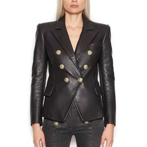 high street est baroque fashion designer blazer jacket women's lion metal buttons faux leather blazer outer coat 210925, Black;brown
high street est baroque fashion designer blazer jacket women's lion metal buttons faux leather blazer outer coat 210925, Black;brown