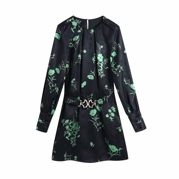 vintage woman loose floral print sashes mini dress spring fashion ladies draped patry es female elegant 210515, Black;gray
vintage woman loose floral print sashes mini dress spring fashion ladies draped patry es female elegant 210515, Black;gray