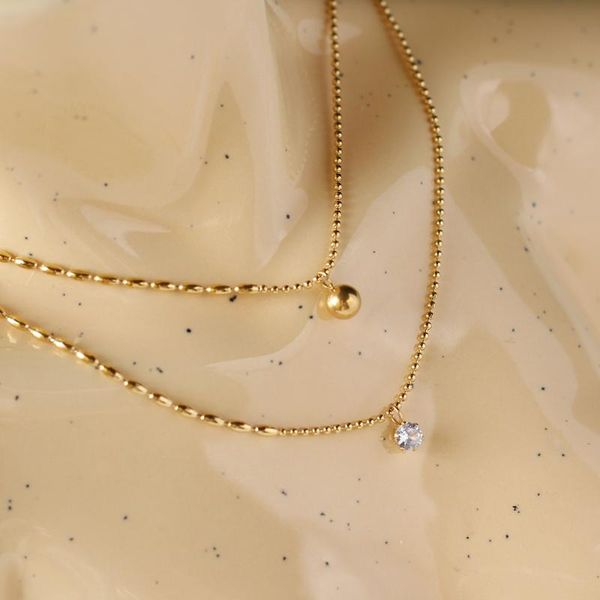 pendant necklaces modagirl korean original jewelry gold ball charm necklace stainless steel bead chain with zircon for women accessories, Silver
pendant necklaces modagirl korean original jewelry gold ball charm necklace stainless steel bead chain with zircon for women accessories, Silver