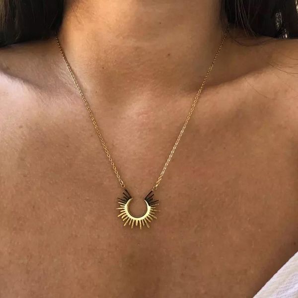 pendant necklaces stainless steel jewelry geometric necklace for women gold half circle spiked femme colar choker, Silver
pendant necklaces stainless steel jewelry geometric necklace for women gold half circle spiked femme colar choker, Silver