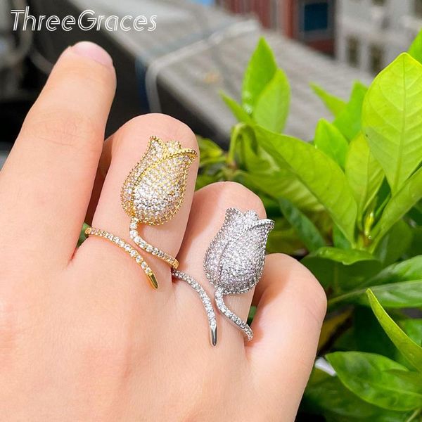 wedding rings threegraces romantic rose tulip flower shape cz crystal adjustable size summer for women costume jewelry rg153, Slivery;golden
wedding rings threegraces romantic rose tulip flower shape cz crystal adjustable size summer for women costume jewelry rg153, Slivery;golden