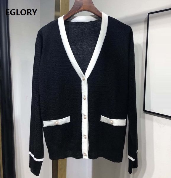 knits autumn winter fashion cardigans coat ladies v-neck color block knitting long sleeve casual sweaters, White
knits autumn winter fashion cardigans coat ladies v-neck color block knitting long sleeve casual sweaters, White