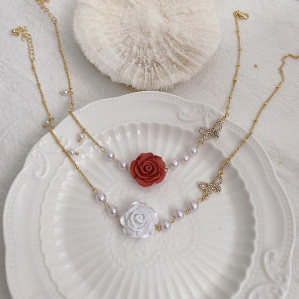 pendant necklaces design korean fashion red rose necklace for women simulated pearls flower beaded chokers statement accessories, Silver
pendant necklaces design korean fashion red rose necklace for women simulated pearls flower beaded chokers statement accessories, Silver