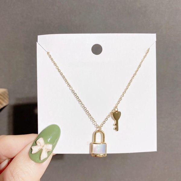 pendant necklaces exquisite small key natural shell lock necklace gold color plated clavicle chain women jewelry, Silver
pendant necklaces exquisite small key natural shell lock necklace gold color plated clavicle chain women jewelry, Silver