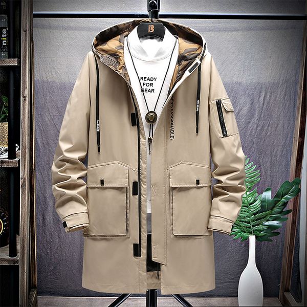 spring 2021 british et casual men's thin work coat windbreaker, Tan;black 
spring 2021 british et casual men's thin work coat windbreaker, Tan;black