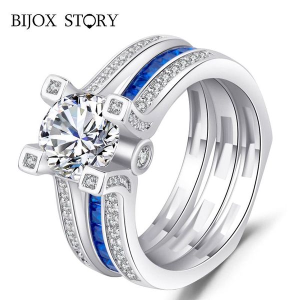 cluster rings bijox story luxury 925 silver ring with sapphire zircon gemstones double jewellery for women lover wedding party size 6-10, Golden;silver
cluster rings bijox story luxury 925 silver ring with sapphire zircon gemstones double jewellery for women lover wedding party size 6-10, Golden;silver