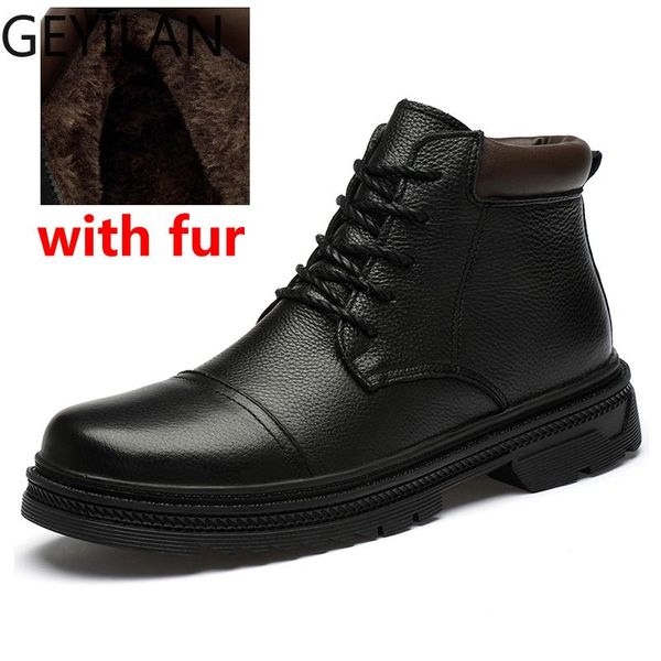 boots fashion 2021 winter men genuine leather shoes mens ankle warm work snow size 38-45, Black
boots fashion 2021 winter men genuine leather shoes mens ankle warm work snow size 38-45, Black