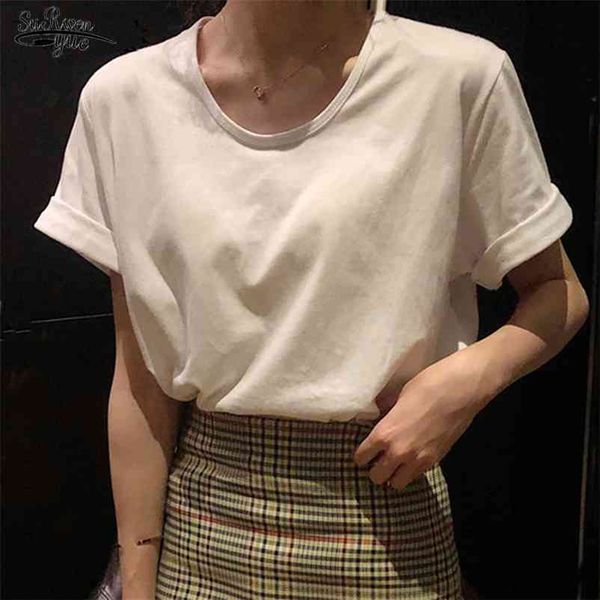 summer plus size women's t-shirt solid short sleeve o-neck casual tshirt loose base white tee cotton tshirts 13455 210521
summer plus size women's t-shirt solid short sleeve o-neck casual tshirt loose base white tee cotton tshirts 13455 210521