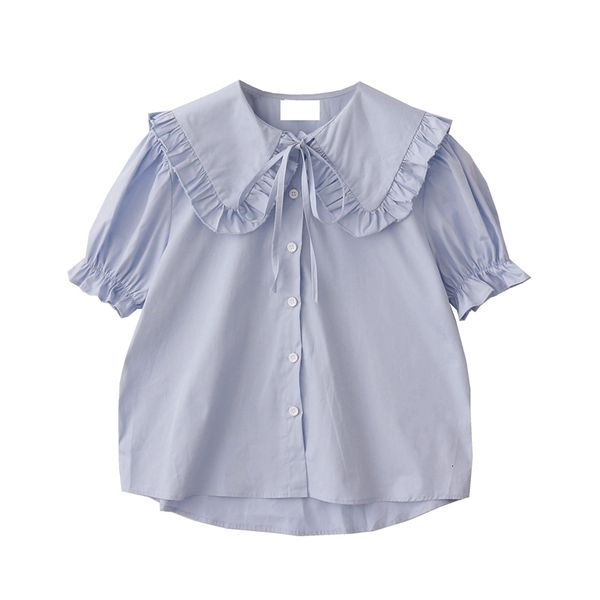 women's blouses & shirts summer vintage ruffle lace women blouse elegant bow tie neck button up short sleeve blue shirt lolita swe, White
women's blouses & shirts summer vintage ruffle lace women blouse elegant bow tie neck button up short sleeve blue shirt lolita swe, White
