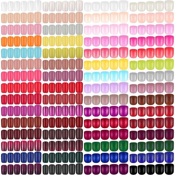 false nails 1440 pieces 60 sets short square and medium glossy solid color full cover fake colorful artificial nail, Red;gold
false nails 1440 pieces 60 sets short square and medium glossy solid color full cover fake colorful artificial nail, Red;gold