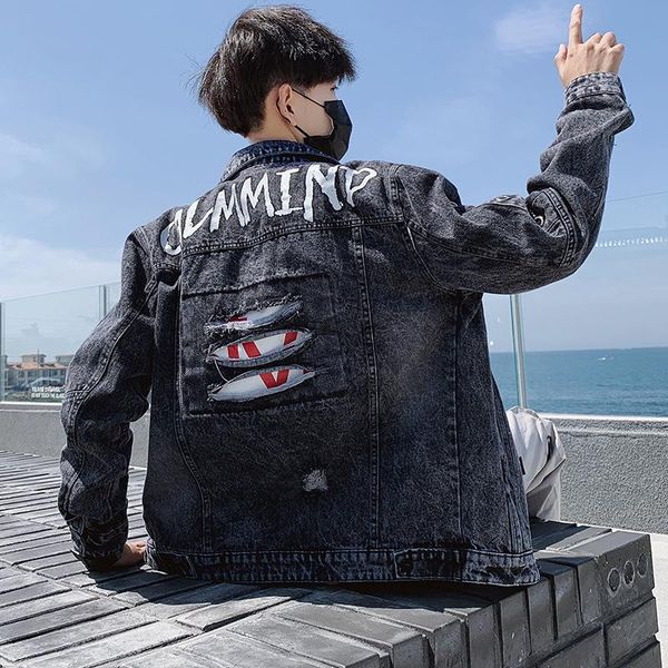 men's jackets wholesale 2021 ripped hole denim jacket mens spring autumn korean teenagers retro casual handsome upper clothes, Black;brown
men's jackets wholesale 2021 ripped hole denim jacket mens spring autumn korean teenagers retro casual handsome upper clothes, Black;brown
